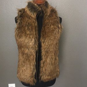 New zip front fur vest